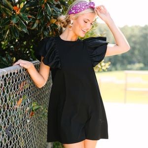 Get Ready Black Ruffled Mini Dress
